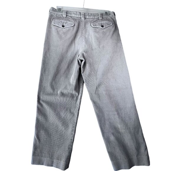 LL Bean Corduroy Pants Pleated Tan Beige Mens Classic Fit Size 34 Wide Wale - Picture 3 of 11